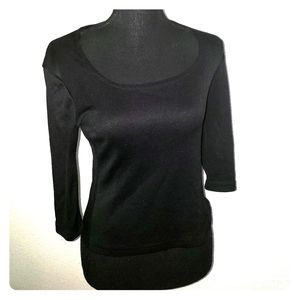 Ladies Black Sleek Crew Neck Top